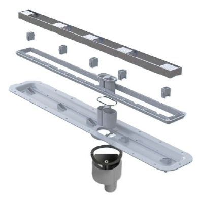 IMPEY AQUA-DEC LINEAR DRAIN 1, 3 & 4 - 800mm '13mm THICK TILED INSERT' for up to 10mm THICK TILES with VERTICAL OUTLET, LNR80T13/V IMPEY AQUA-DEC LINEAR DRAIN 1, 3 & 4 - 800mm '13mm THICK TILED INSERT' for up to 10mm THICK TILES with VERTICAL OUTLET, LNR80T13/V
